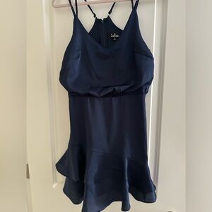 Navy Satin Dress